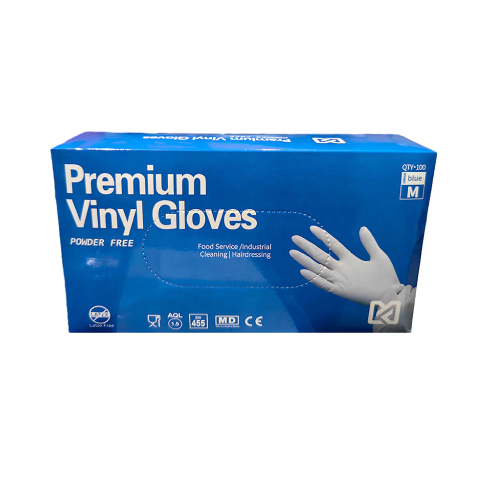 Comfort Powder-Free PVC Gloves M Size - 100 Pairs
