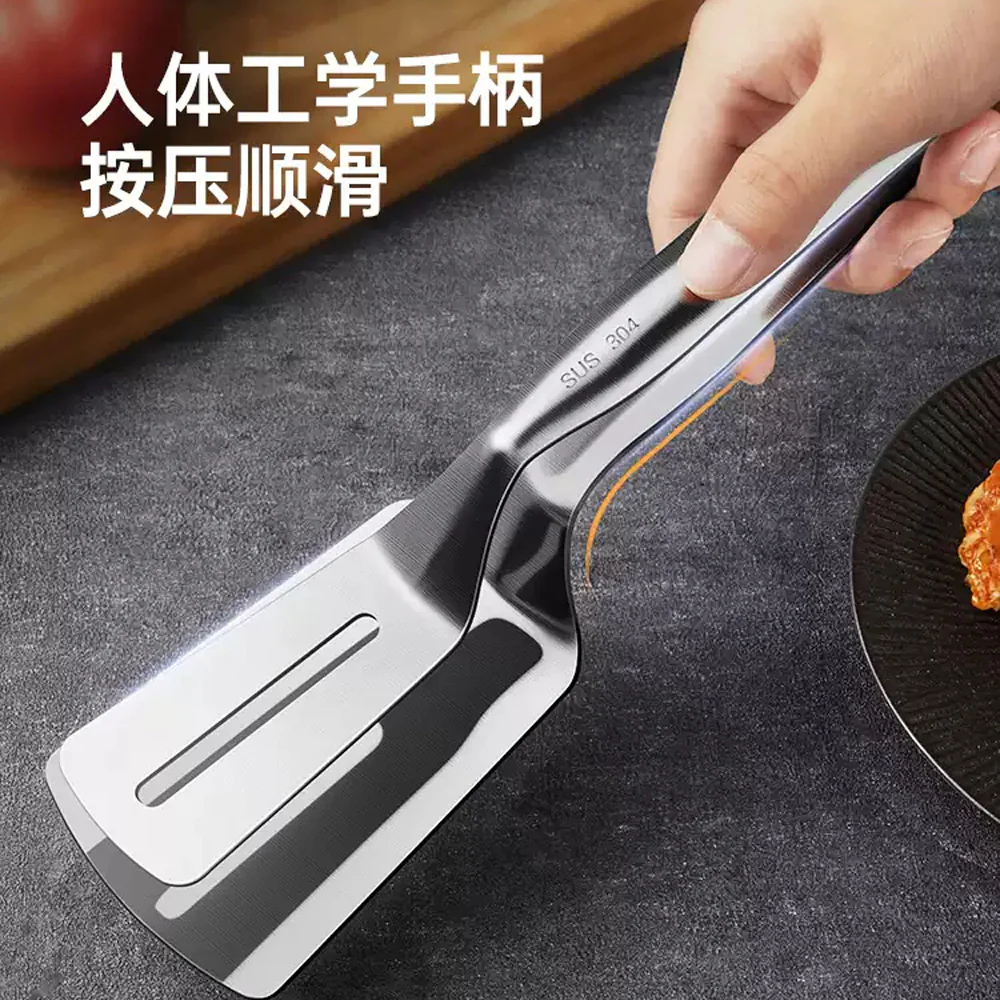 Cooker King 304 Stainless Steel Steak Tongs (Large) – Wide Slotted Turner Clamp for BBQ & Grill - Image 2