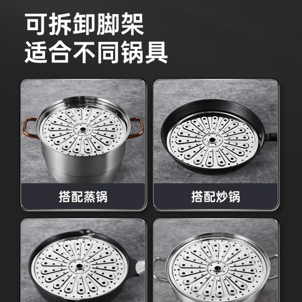 Cooker King 304 Stainless Steel Steamer Plate with Legs, 18 cm (17.8 cm Diameter) – Perforated Rack for Multi-Pot Use - Image 4