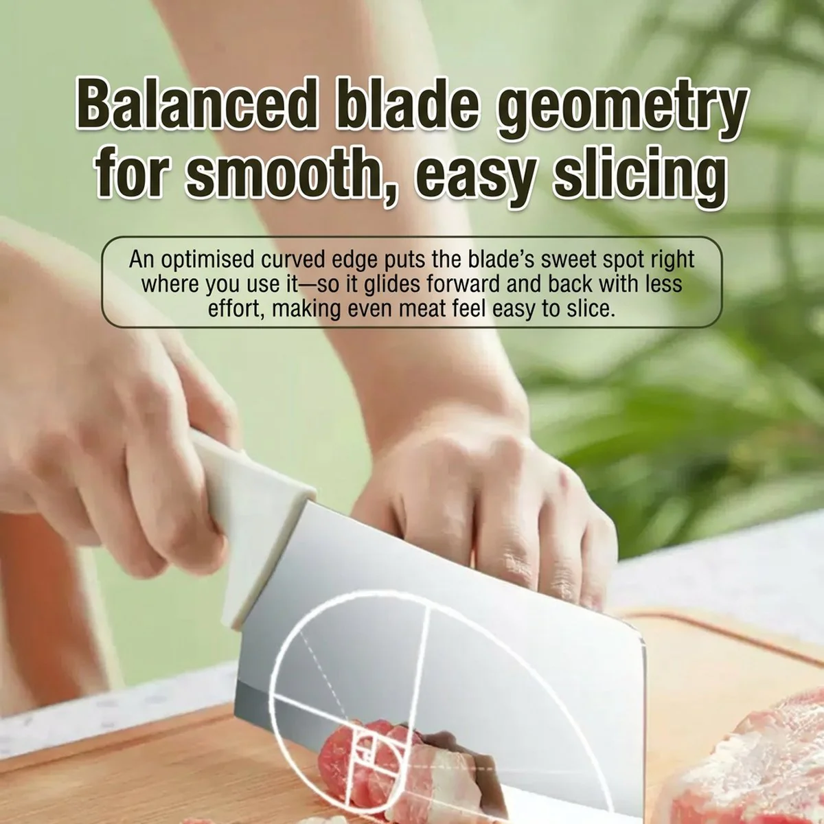 Cooker King "Big White" Stainless Steel Slicing Knife – Chinese Chef's Cleaver for Precision Vegetable & Meat Cutting