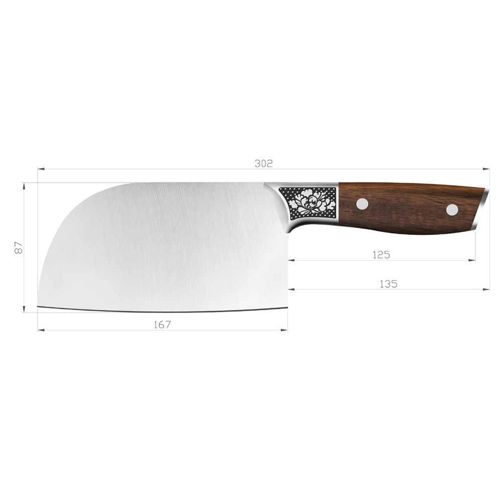 Cooker King Blue Floral Round Cleaver - Image 4