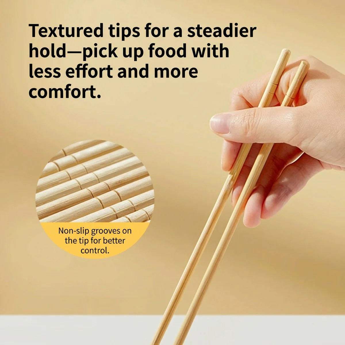 Cooker King Disposable Bamboo Chopsticks – 50 Pairs, Individually Wrapped Natural Moso Bamboo - Image 4