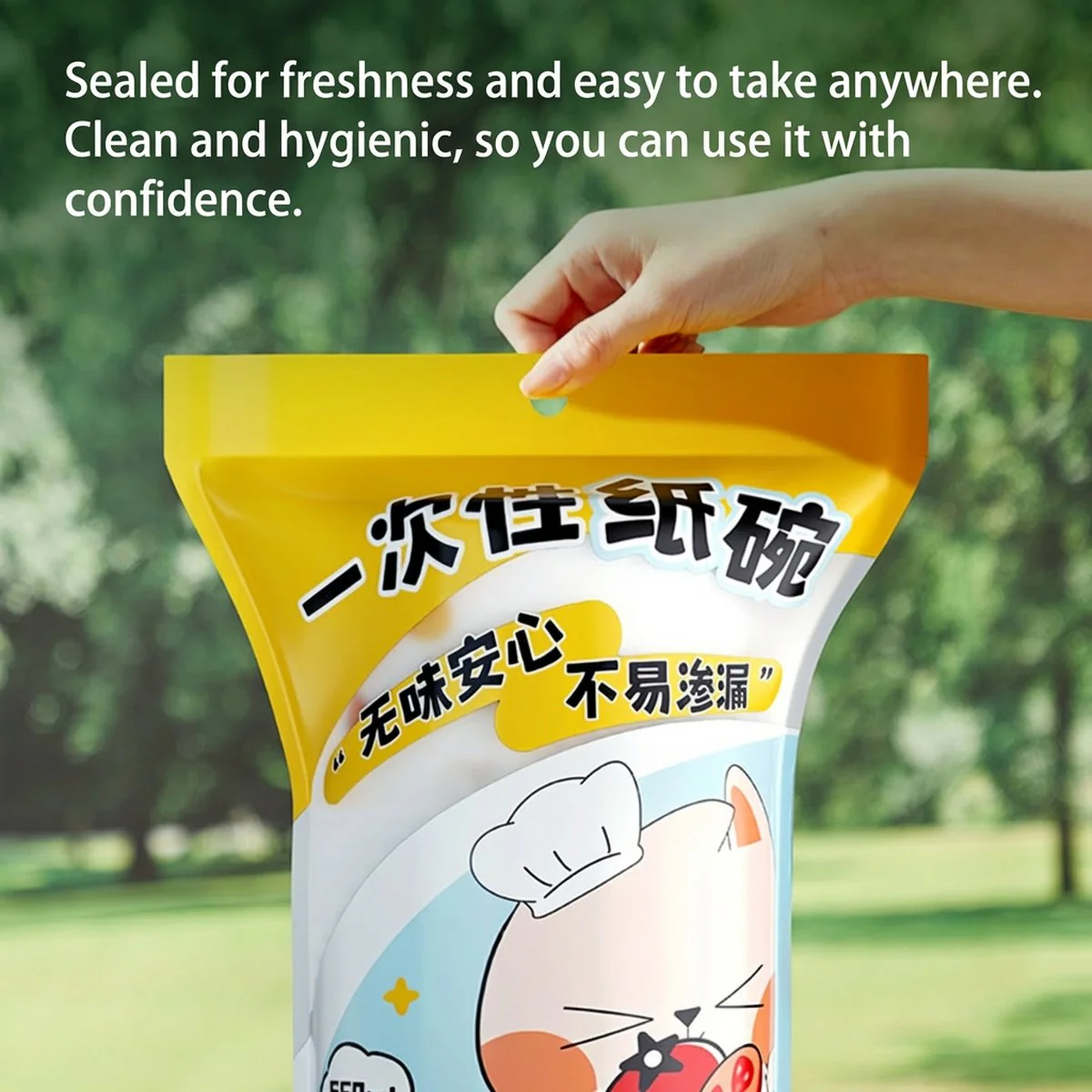 Cooker King Disposable Paper Bowls 560 ml – Cute Cat Print, Pack of 25 - Image 3