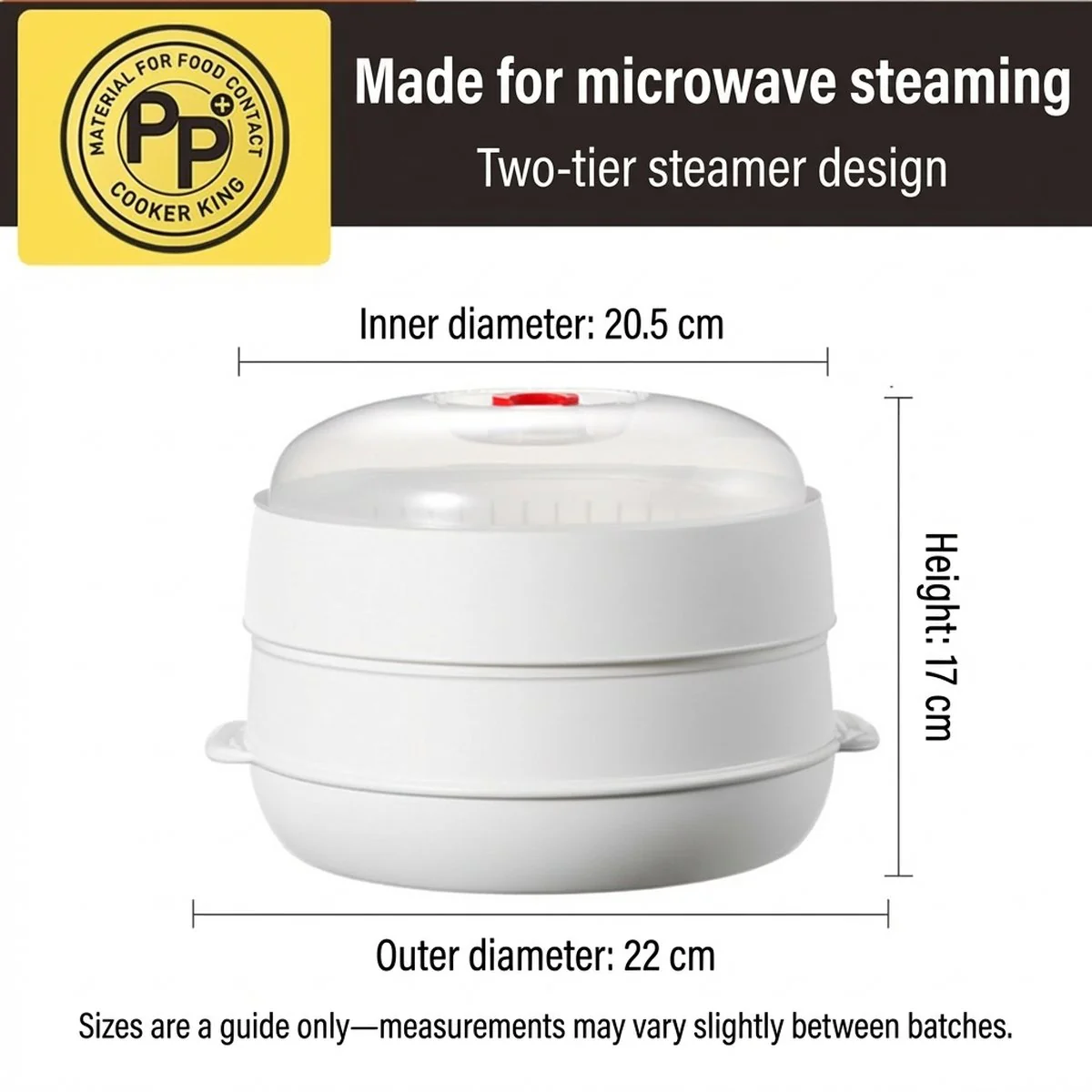 Cooker King Double-Layer Round Microwave Steamer – BPA-Free Food-Grade Cooker for Vegetables, Seafood & Rice - Image 5