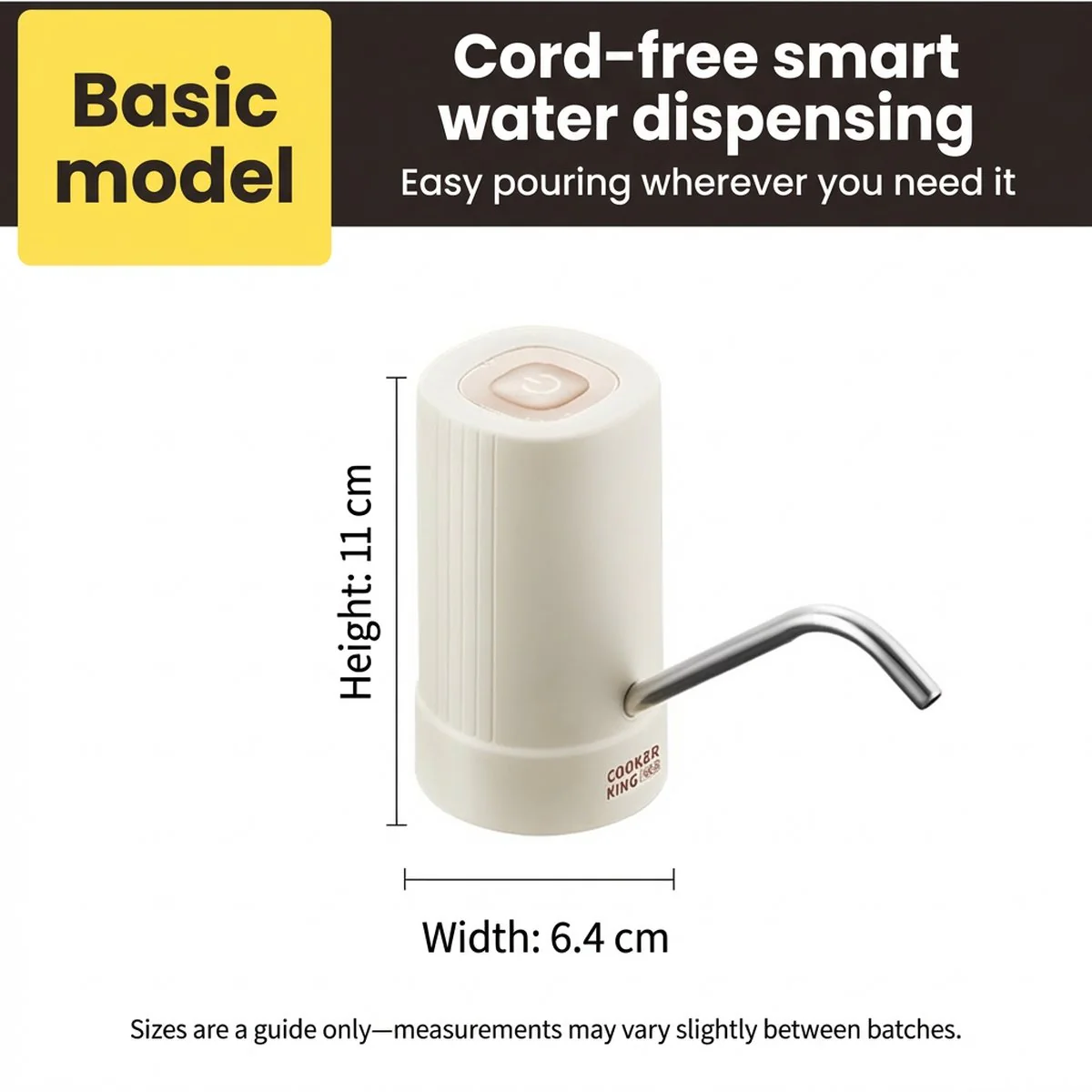 Cooker King Electric Water Dispenser Pump, Basic Model, 400mAh Rechargeable – One-Touch Smart Dispensing for 5-Gallon Bottles - Image 4