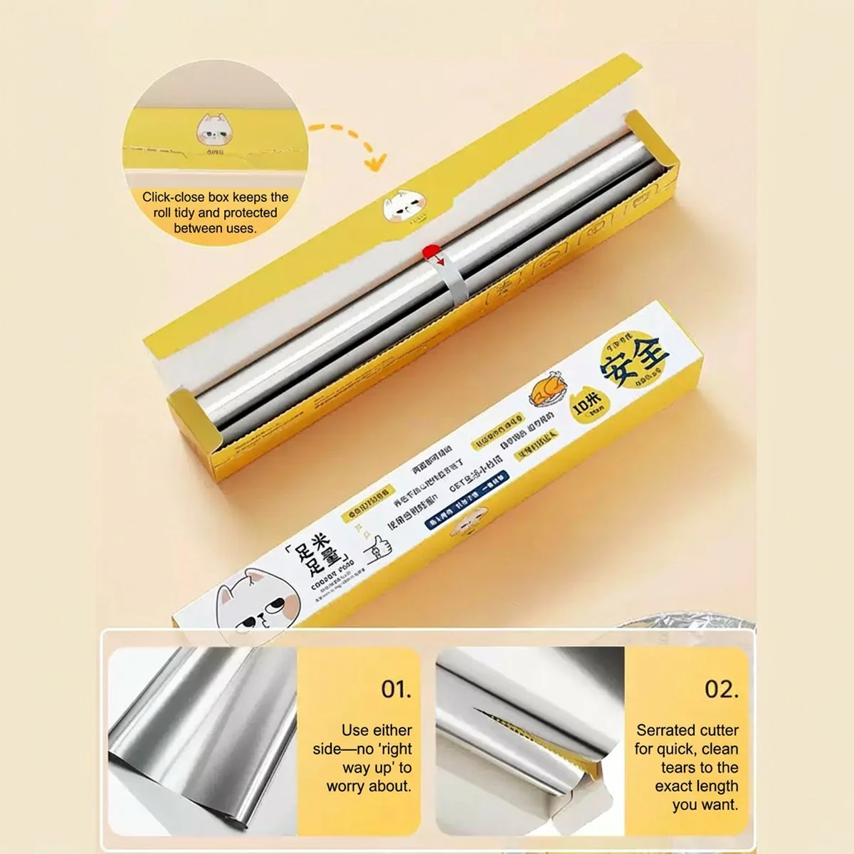 Cooker King Heavy-Duty Aluminium Foil 30cm × 10m – 10 µm Thick Roll for Baking, Grilling & Food Storage - Image 3
