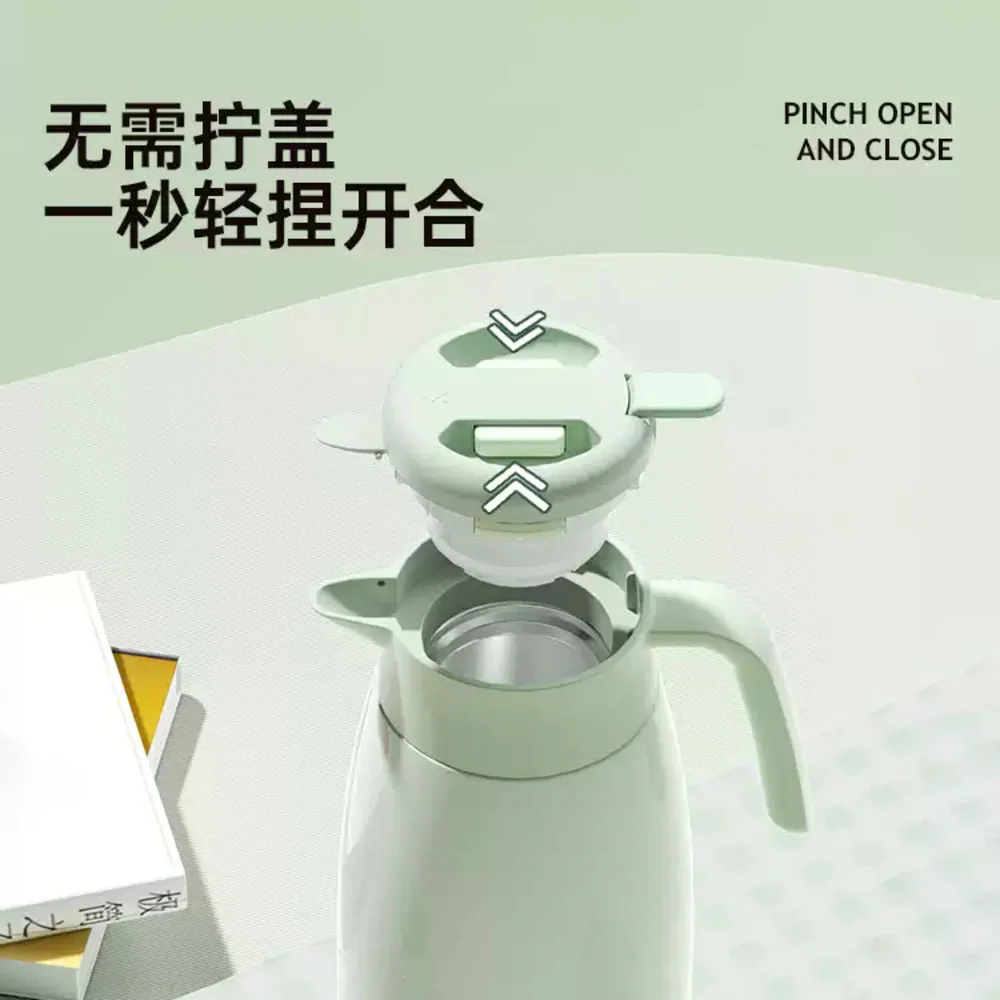 Cooker King Qingyi Thermal Coffee Carafe, Mint Green, 2 L – Double-Wall Vacuum Insulated Jug for Hot & Cold Drinks - Image 3