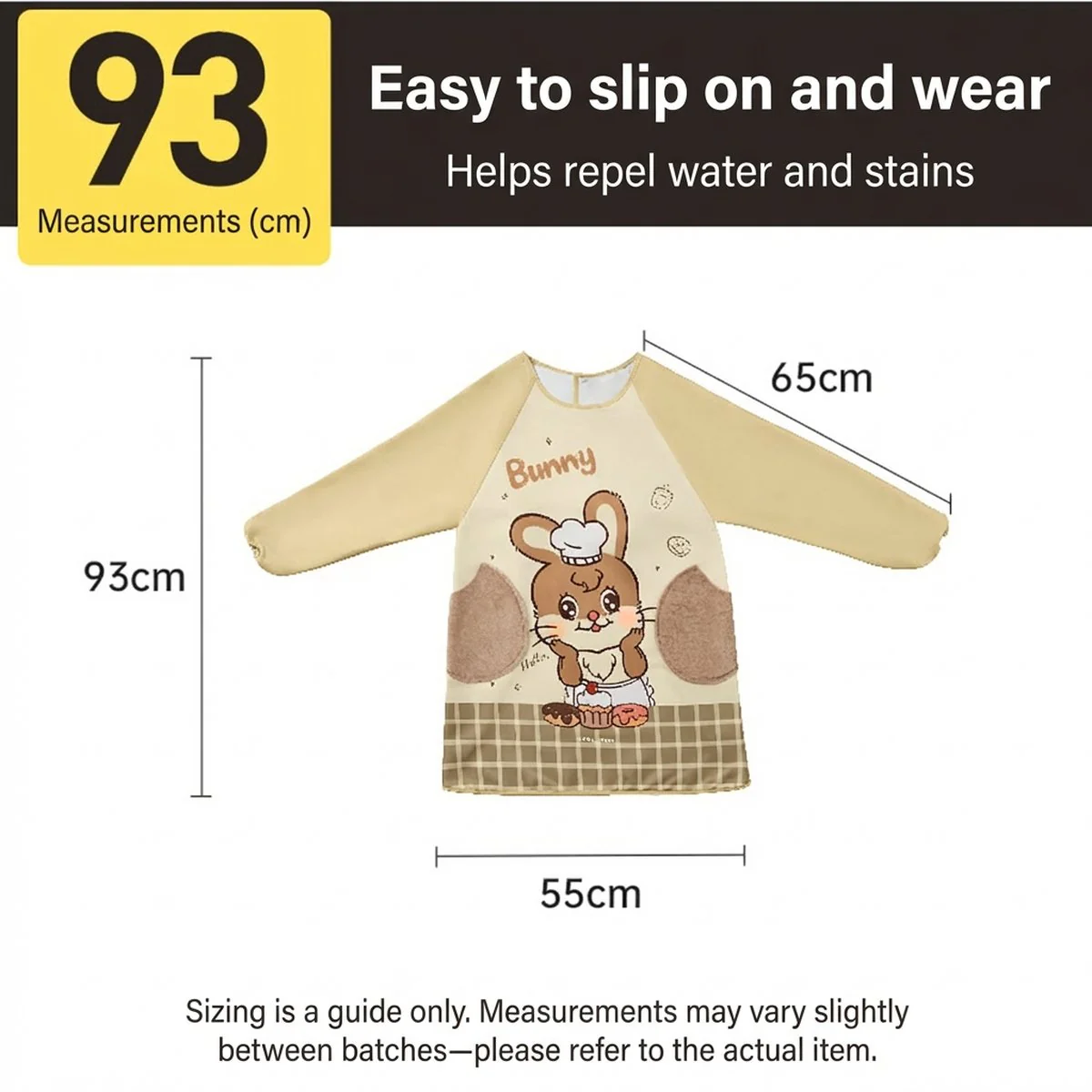 Cooker King Waterproof & Oil-Resistant Full-Sleeve Adult Apron – Cute Chef Bunny Design - Image 5