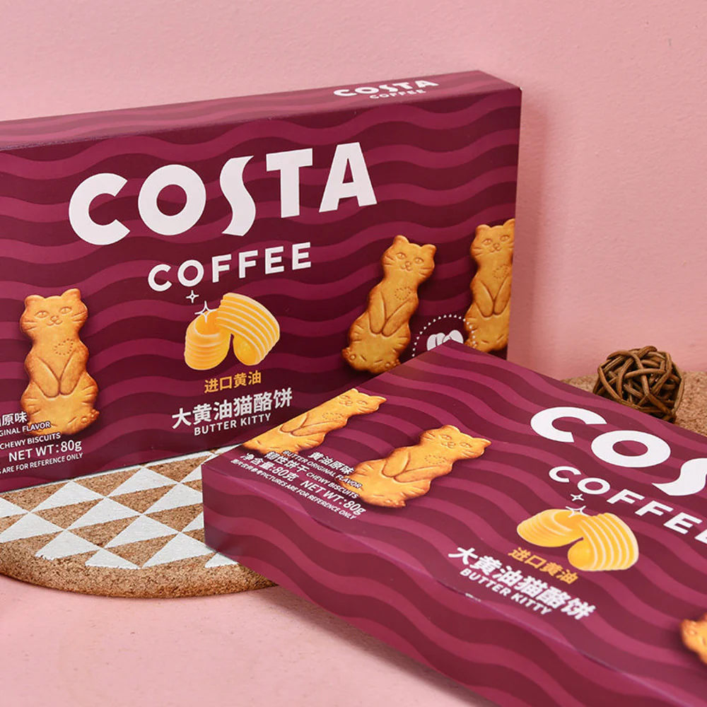 Costa Butter Kitty Cat-Shaped Butter Biscuits – Original 80g - Image 2