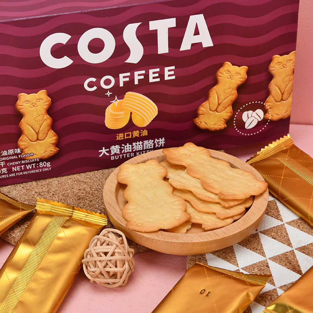 Costa Butter Kitty Cat-Shaped Butter Biscuits – Original 80g - Image 4
