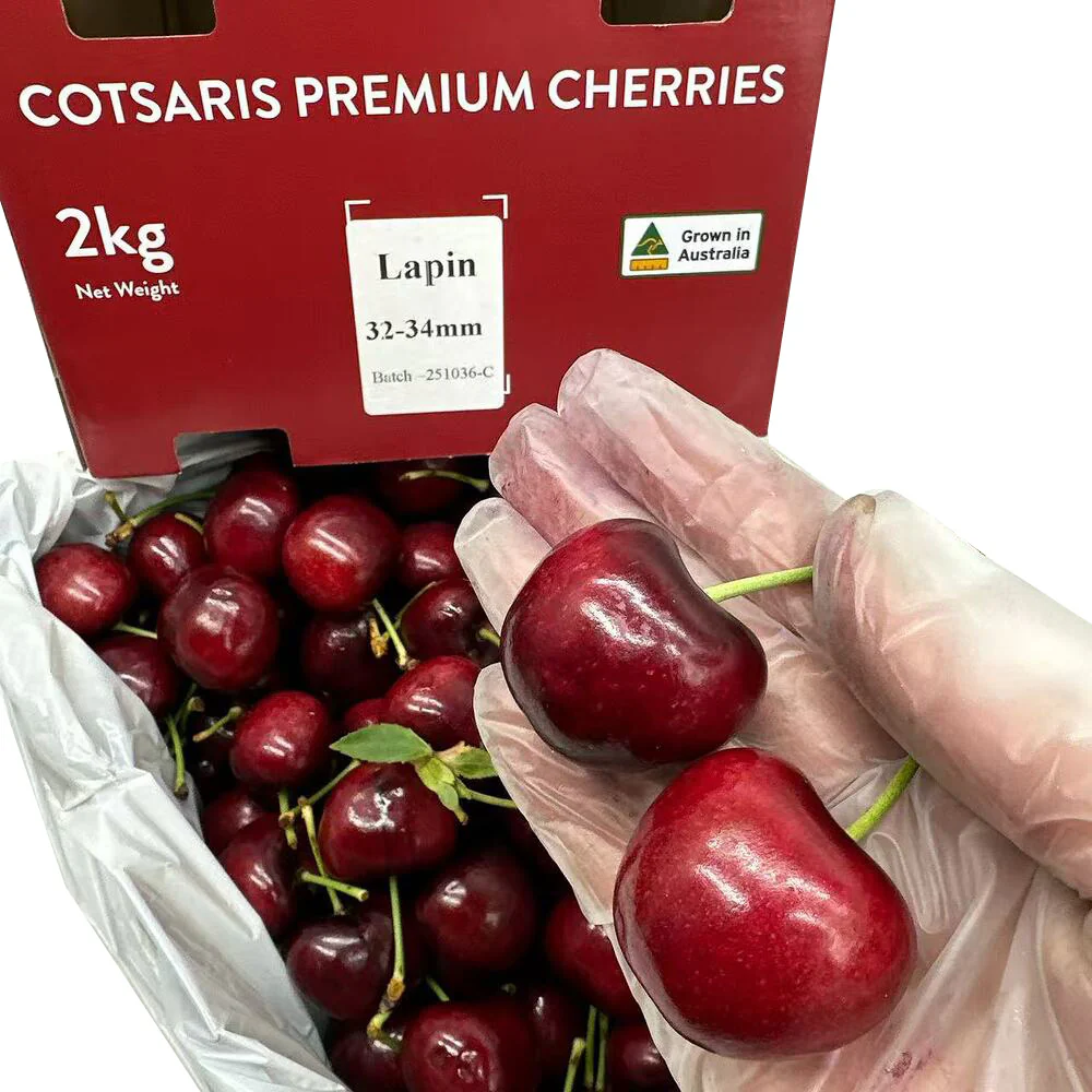 Cotsaris Premium Lapin Cherries 32–34mm Gift Box – 2kg - Image 3