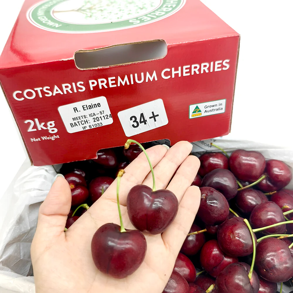 Cotsaris R.Elaine Cherries Gift Box 34mm+ - 2kg - Image 2