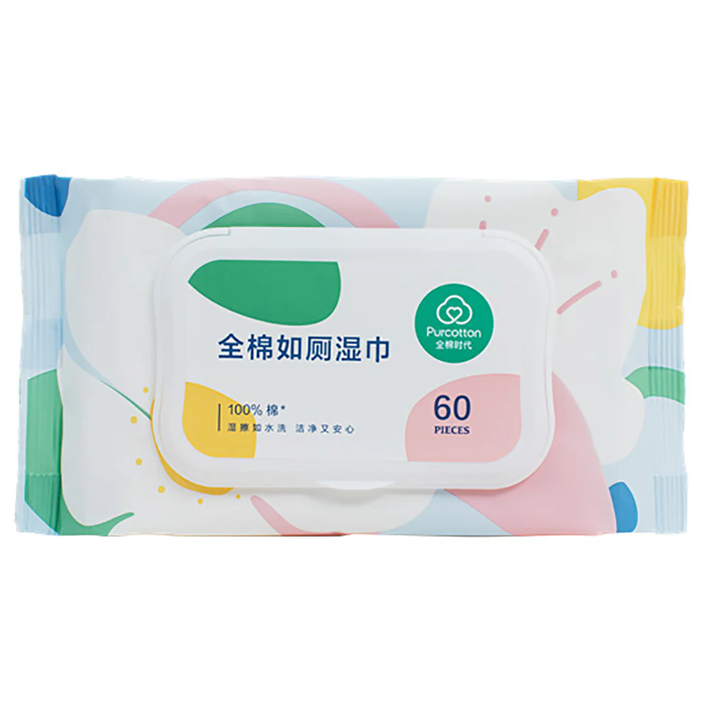 Purcotton Wet Toilet Wipes, 60 Pieces/ Pack