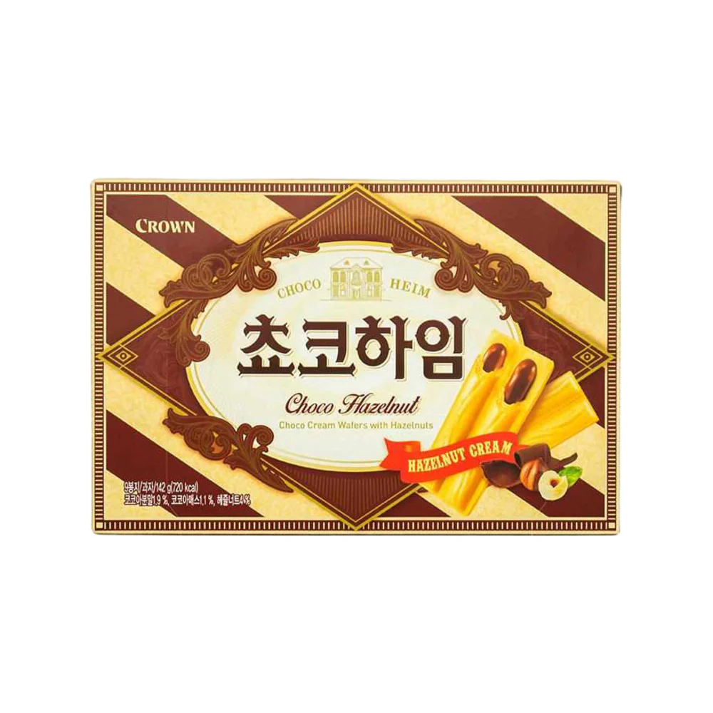 Crown Choco Heim Hazelnut Cream Wafers 142g - Wafer Sticks
