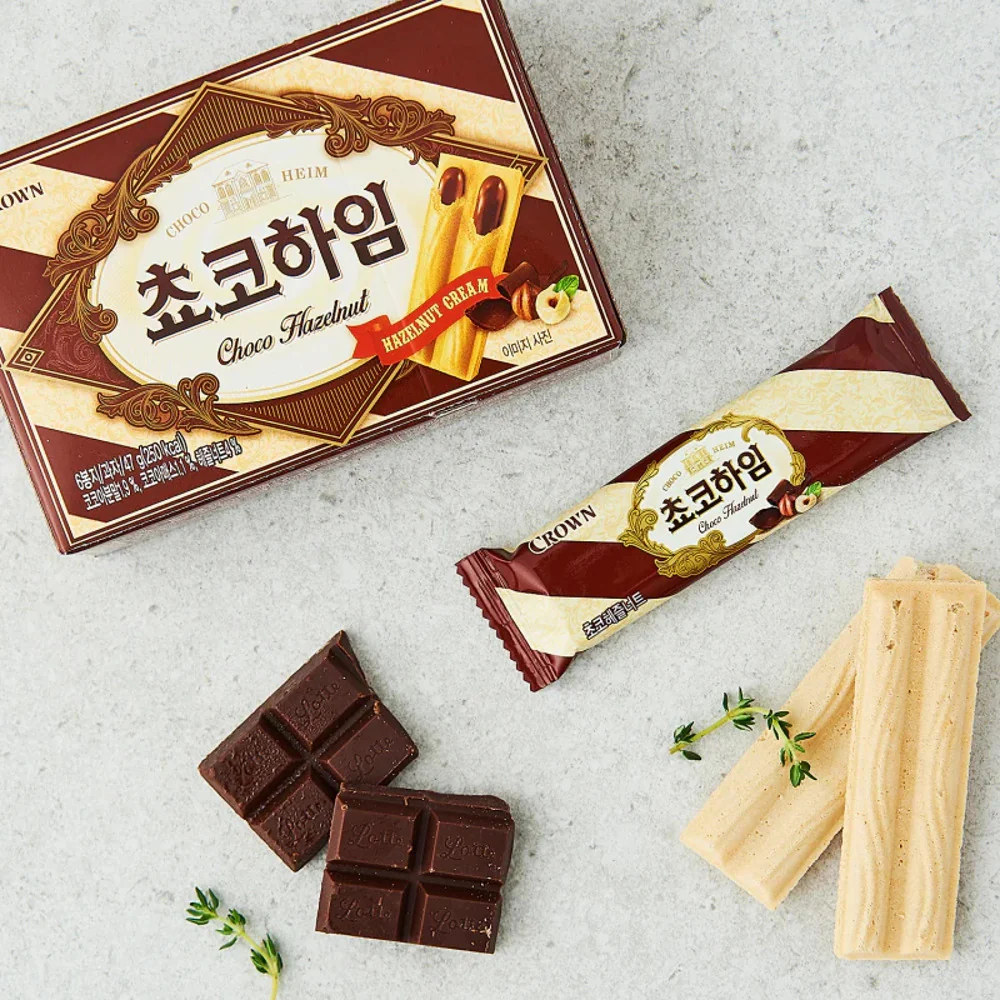 Crown Choco Heim Hazelnut Cream Wafers 142g - Wafer Sticks - Image 2
