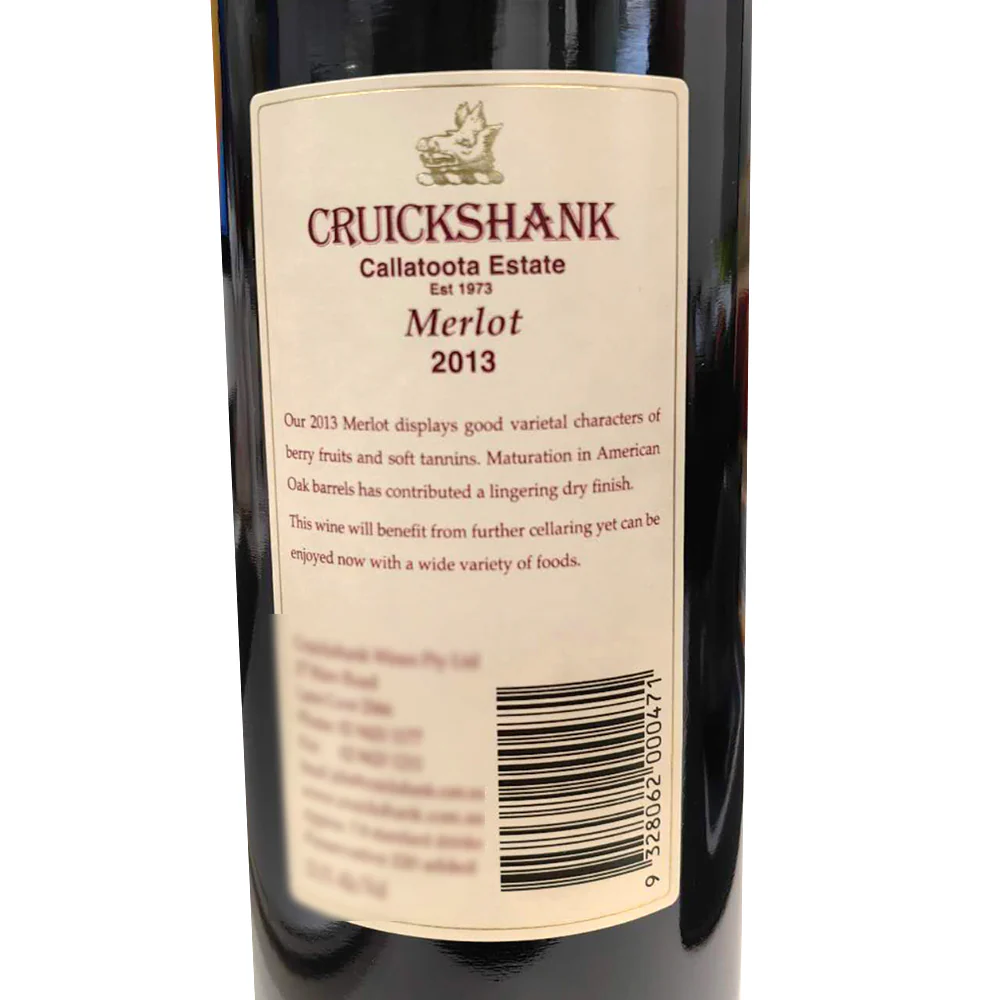 Cruickshank Merlot 2013 Wine 13.1% 750ml - Image 2