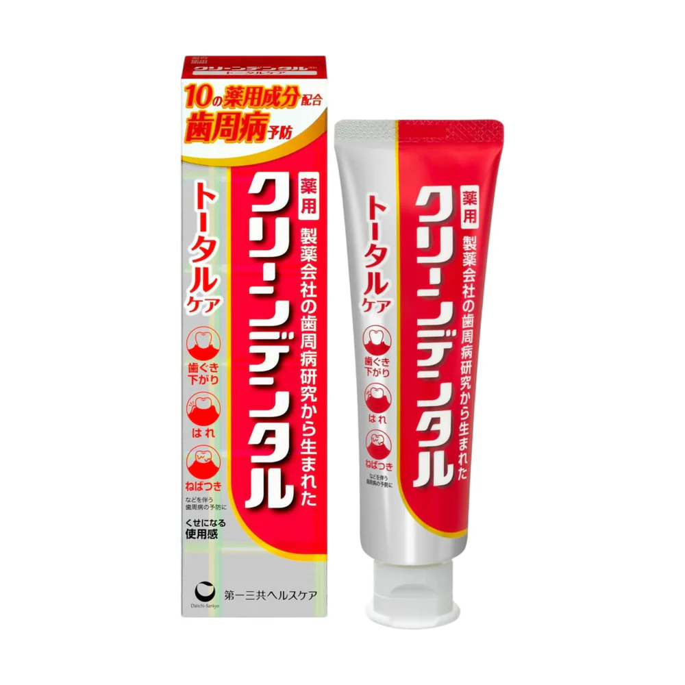 Daiichi Sankyo Clean Dental Total Care Medicated Toothpaste 100g – Gum Disease Prevention, Anti-Cavity & Whitening