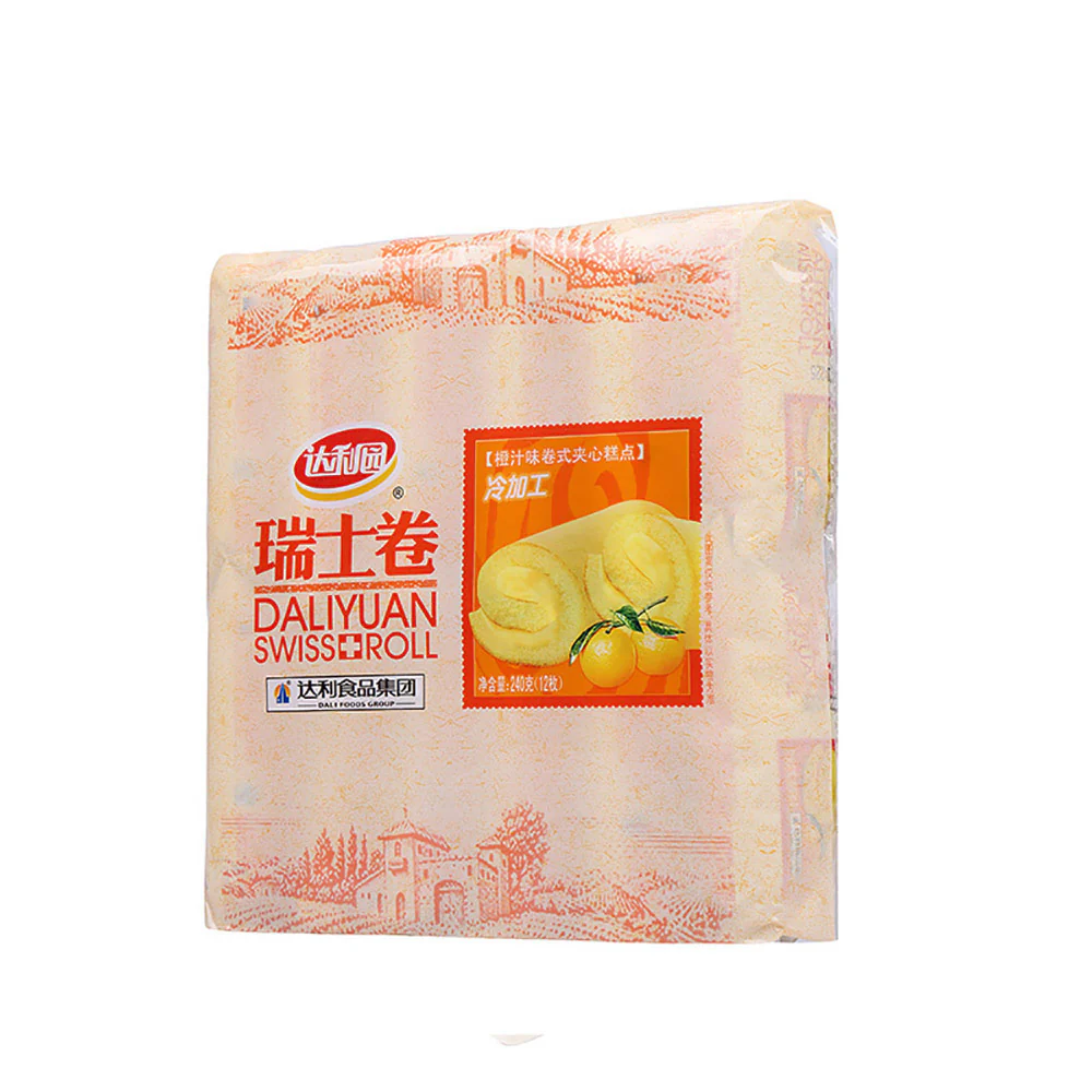Daliyuan Swiss Roll Orange Flavor - 12 Pieces, 240g - Image 2
