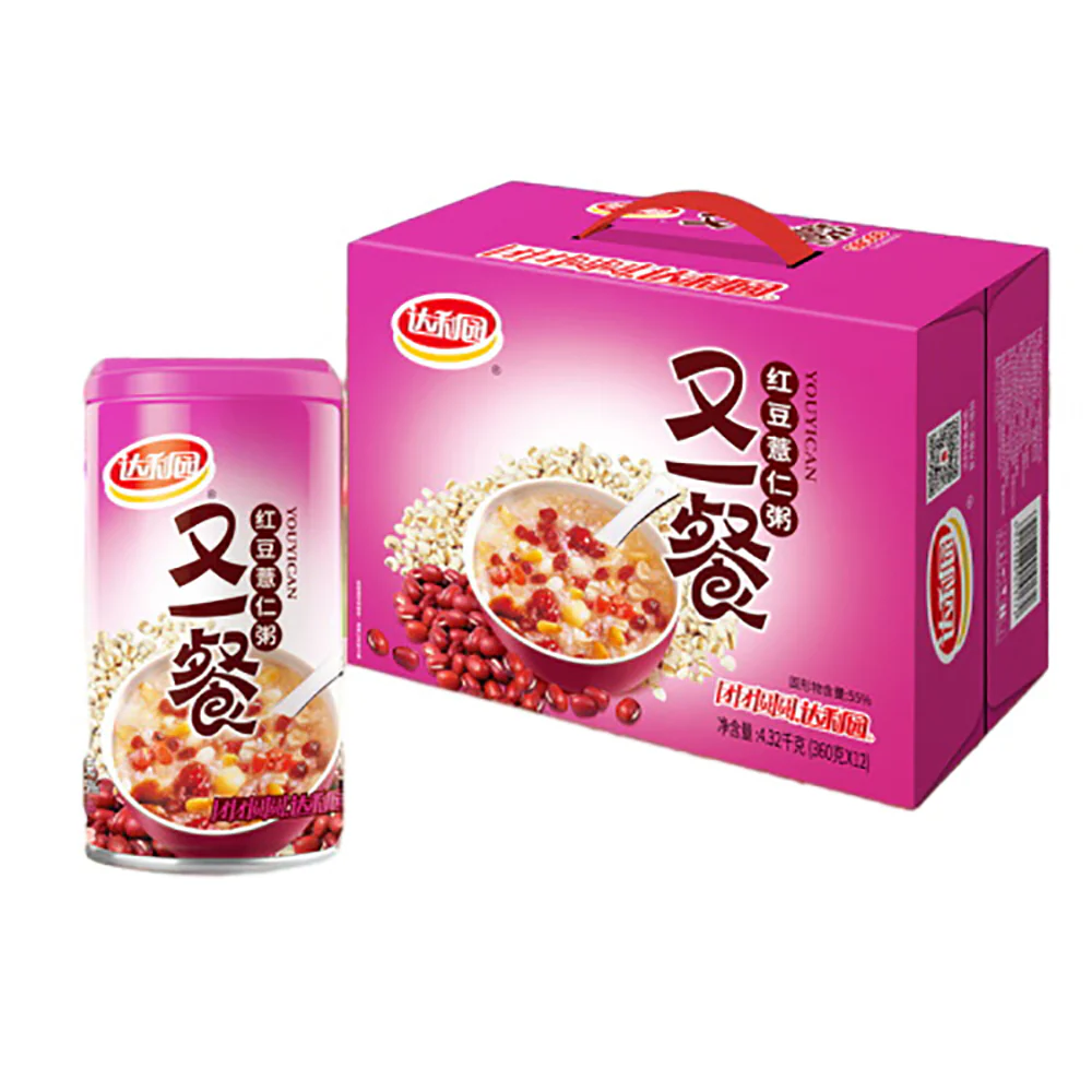 Daliyuan Youtian Red Bean and Barley Eight Treasures Porridge - 360g x 12 Cans