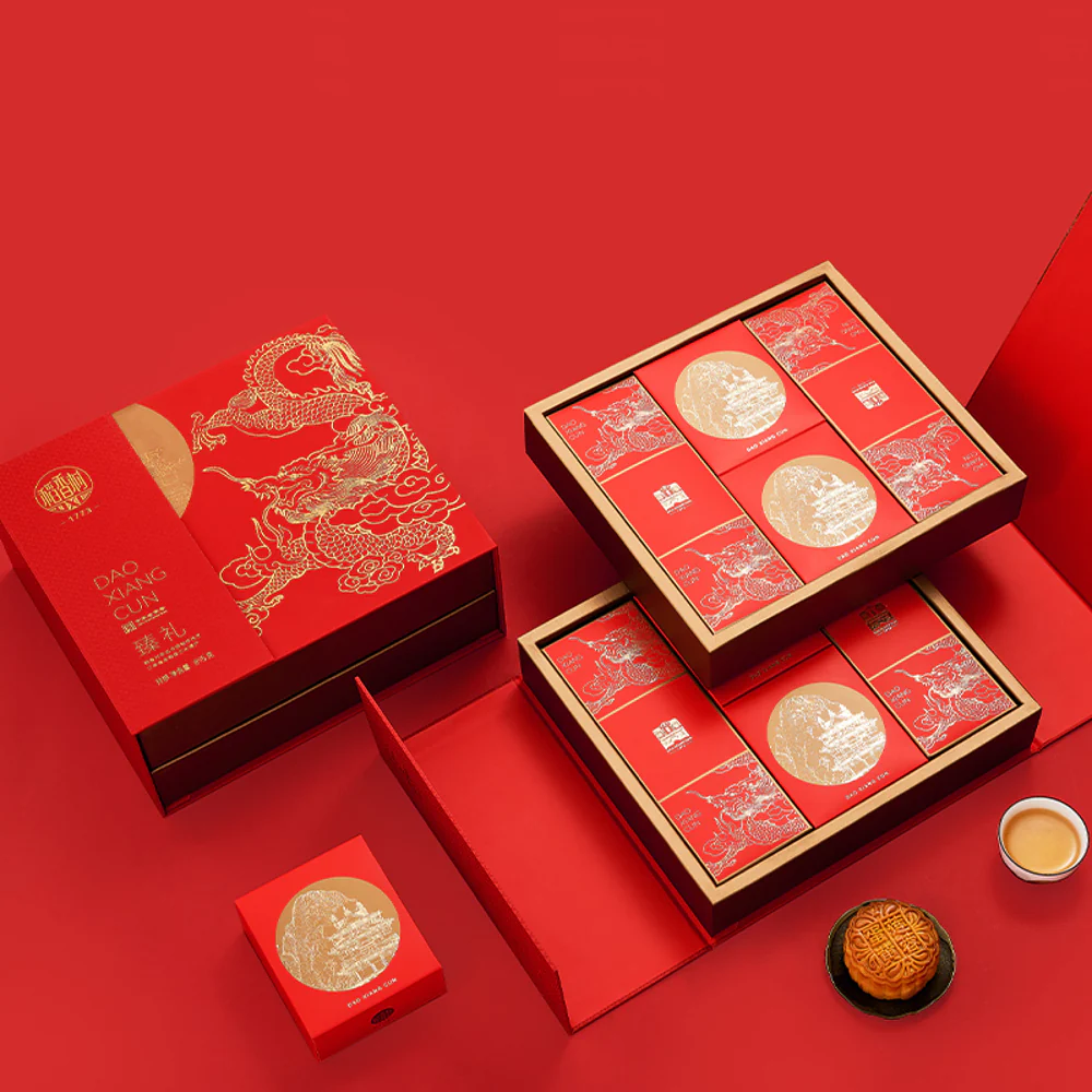 Dao Xiang Cun Golden Dragon Mooncake Gift Box – 16 Pieces, 895g - Mid-Autumn Festival Assorted Mooncakes Gift Set - Image 2