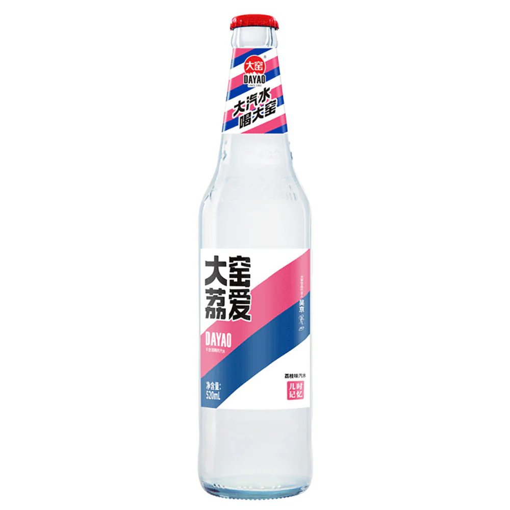 Dayao Lychee Flavored Soda - 520ml Glass Bottles, Pack of 12 - Image 2