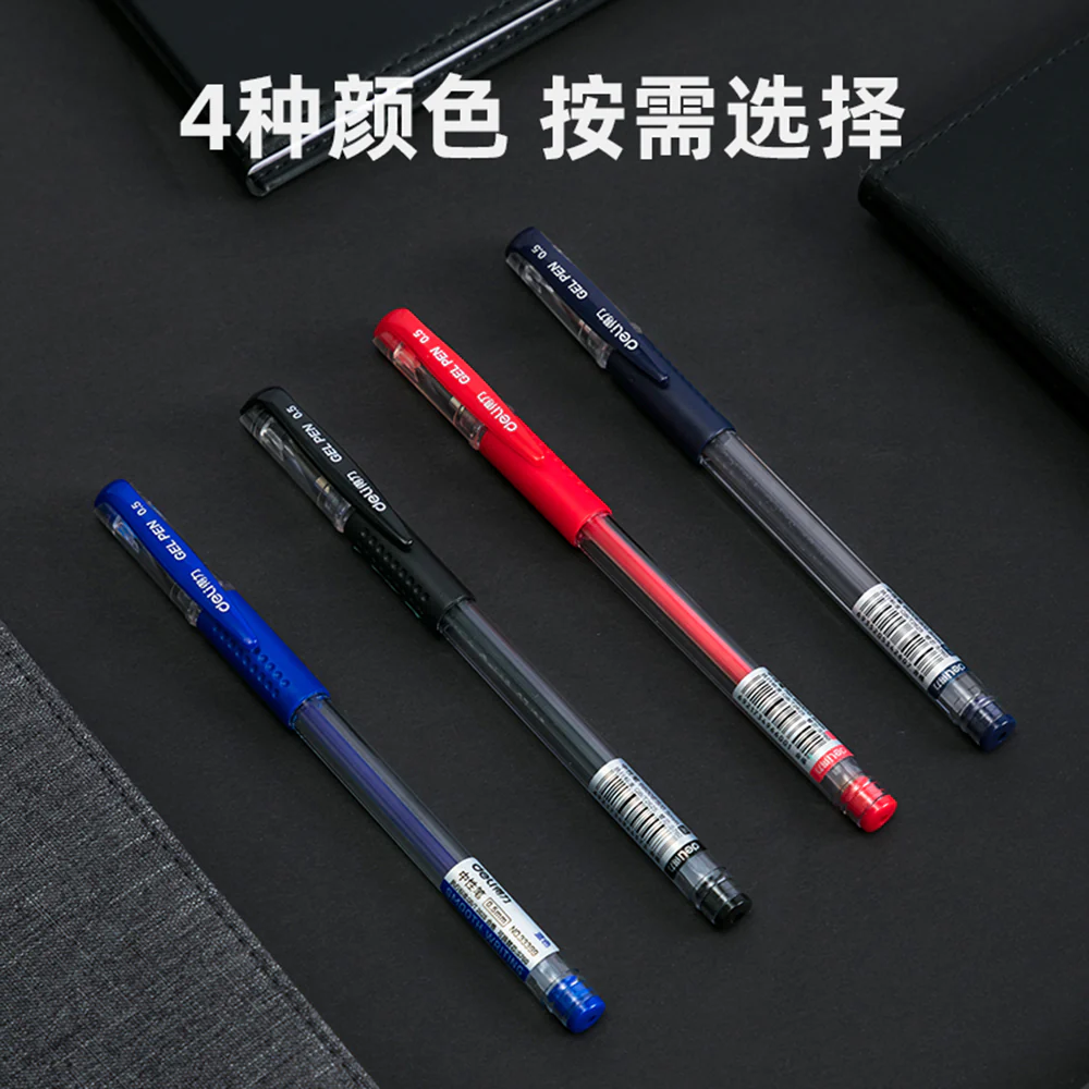 Deli 0.5mm Bullet Tip Gel Pens Red - Box of 12 - Image 5