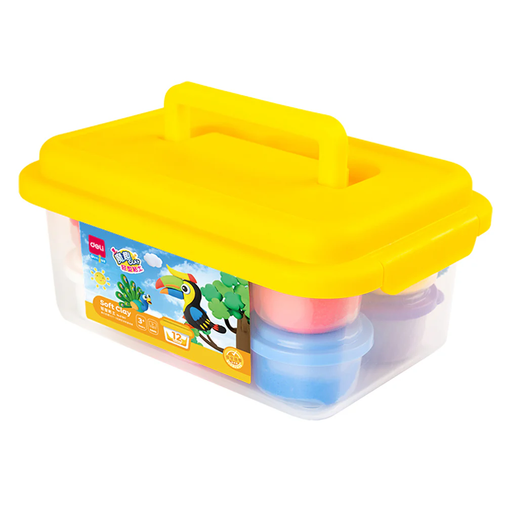 Deli 12-Color Lightweight Clay with Yellow Lid