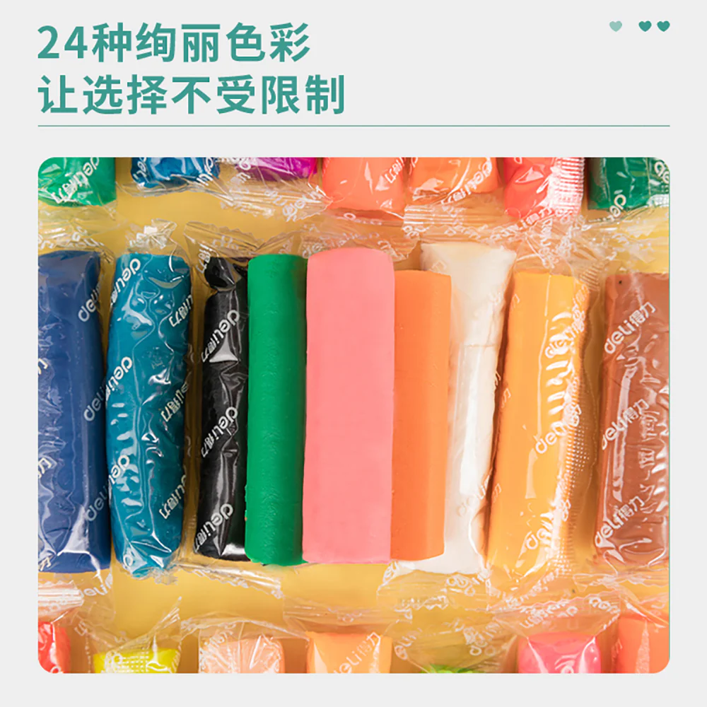 Deli 24-Color Clay Set - Pink Packaging, Suitable for Ages 3+ - Image 2