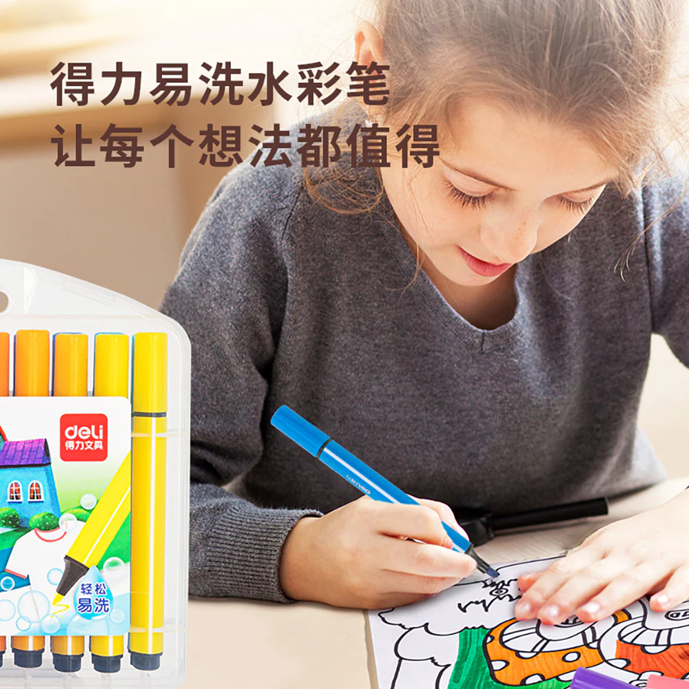 Deli 24-Color Washable Watercolor Markers - Image 3
