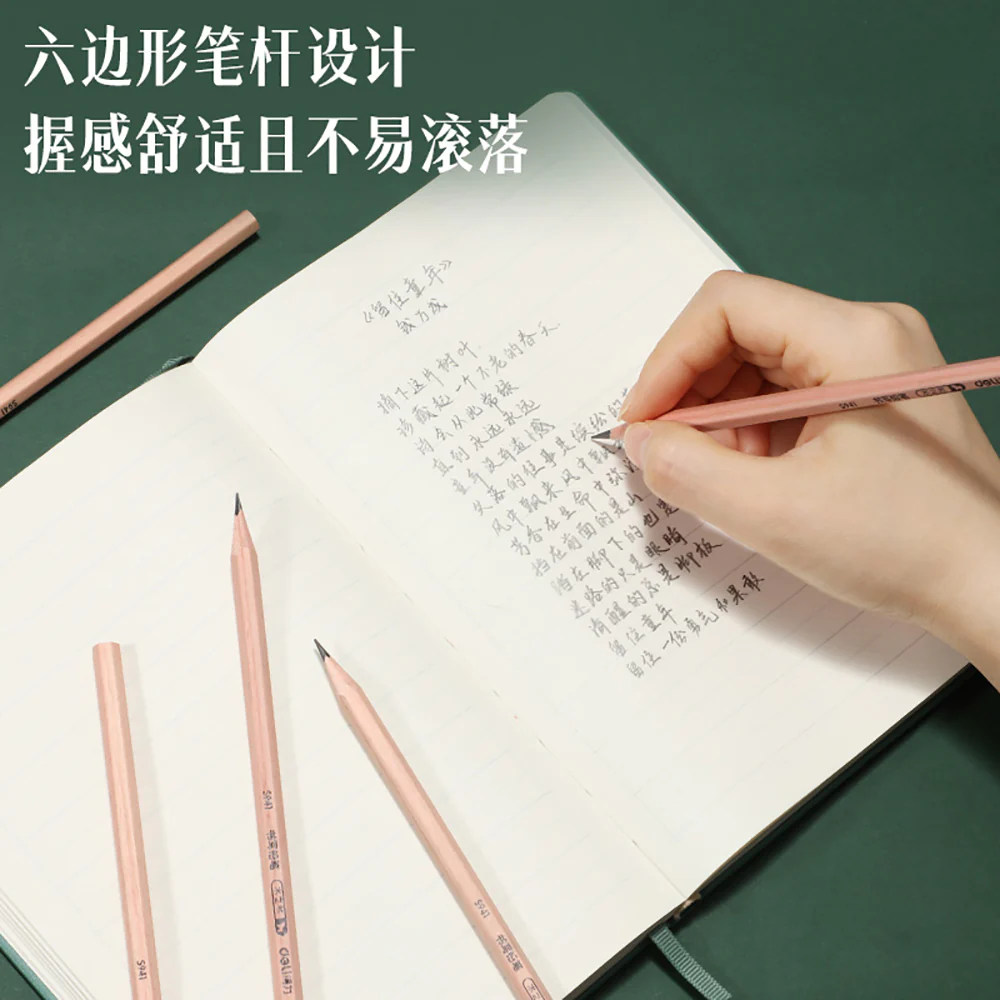Deli 2B Writing Pencils - Natural Wood, Suitable for Ages 6 and Above, 30 Pieces - Image 4