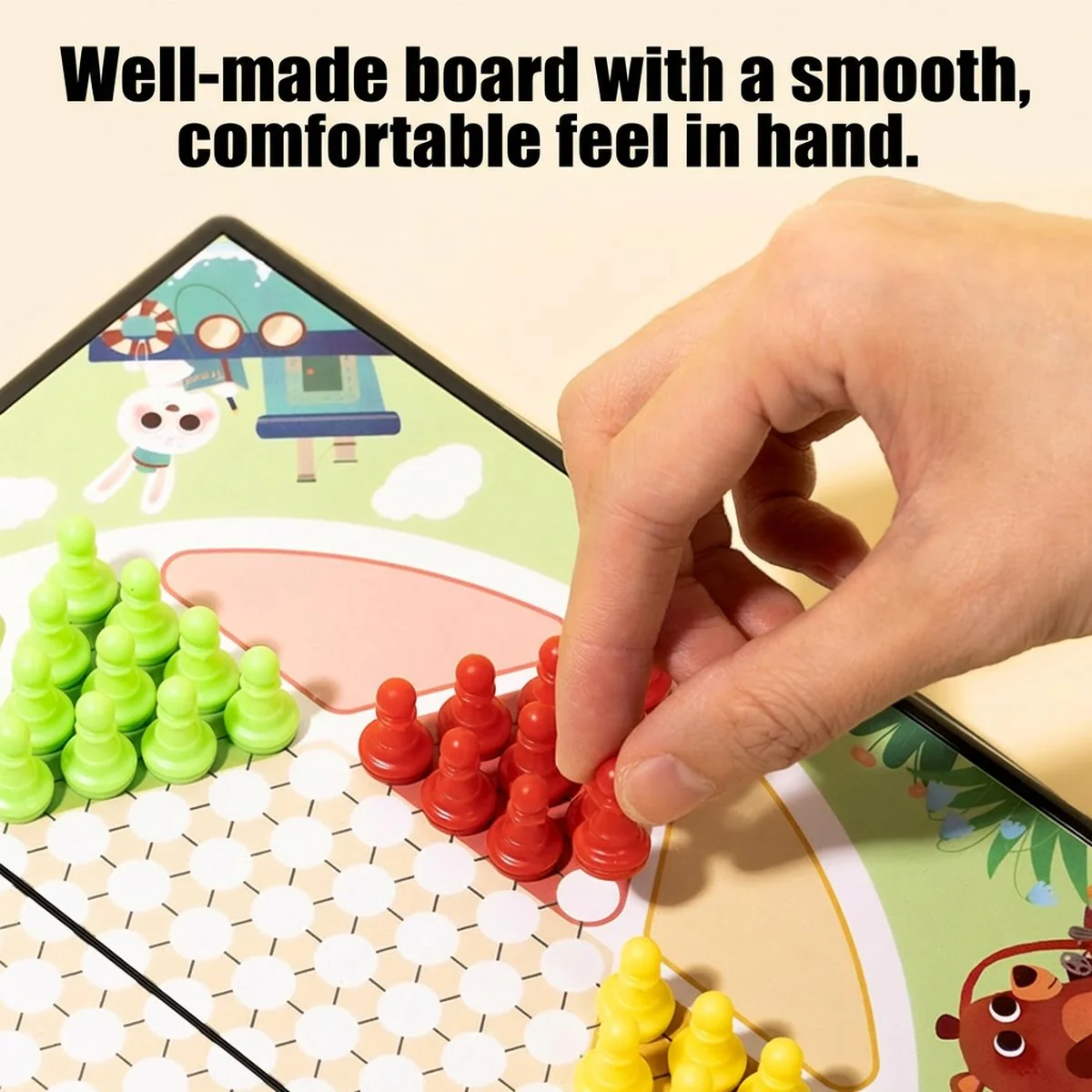 Deli Magnetic Chinese Checkers Travel Set – Foldable Stand Board, Small Size - Image 4