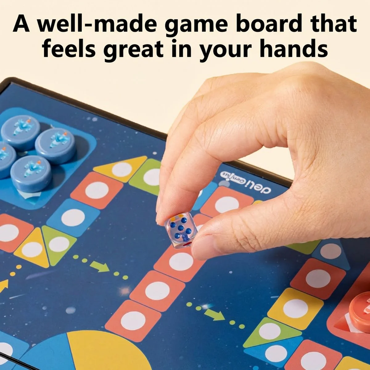 Deli Magnetic Ludo (Aeroplane Chess) Board Game, Medium Size – Foldable Travel Set - Image 4