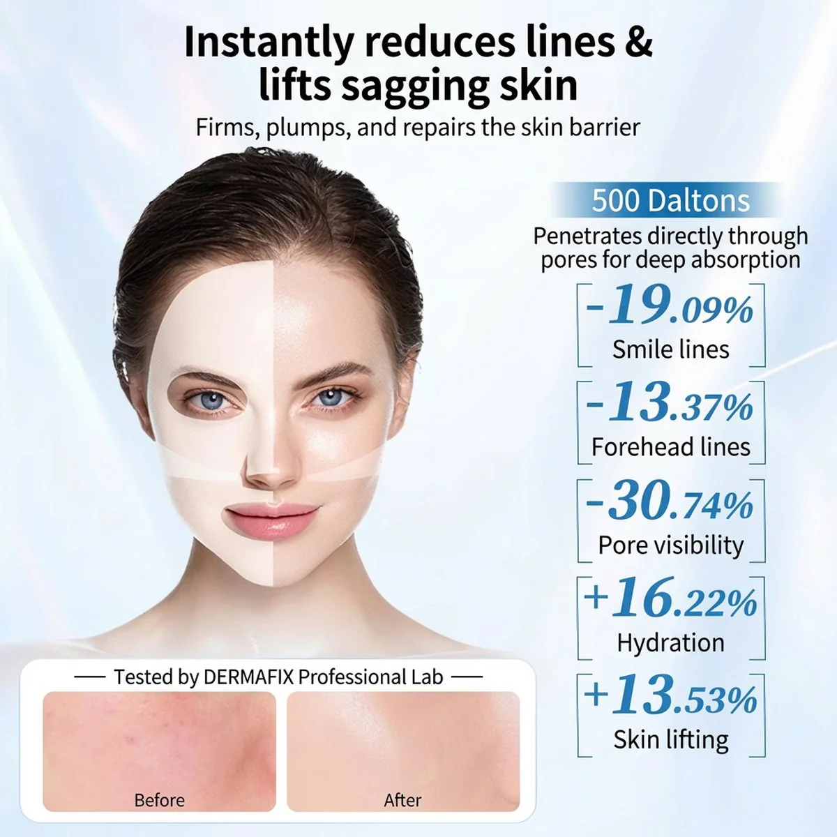 DERMAFIX Real Collagen Lifting & Firming Sheet Masks – 8 Pieces - Image 2