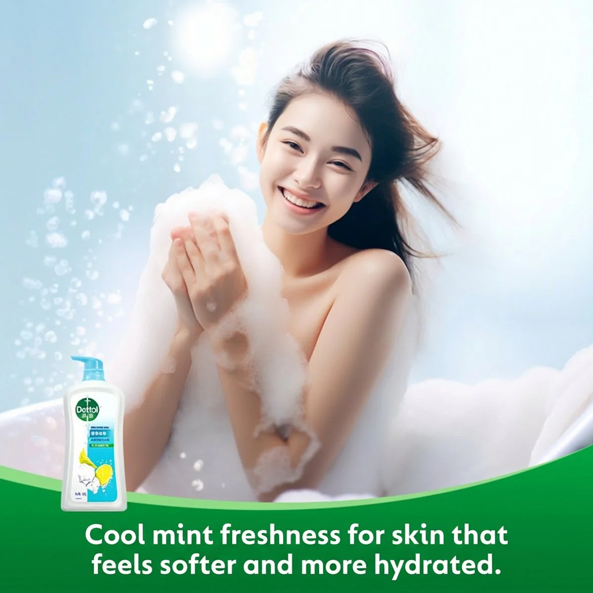 Dettol Cool Mint Body Wash 950g - Cooling Shower Gel - Image 2