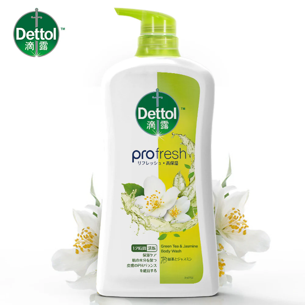 Dettol ProFresh Green Tea & Jasmine Body Wash 950g - Refreshing Shower Gel - Image 3