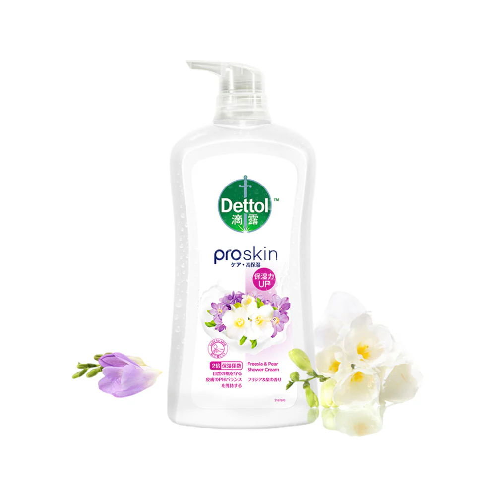Dettol ProSkin Freesia & Pear Shower Cream 950g - Moisturizing Body Wash - Image 4
