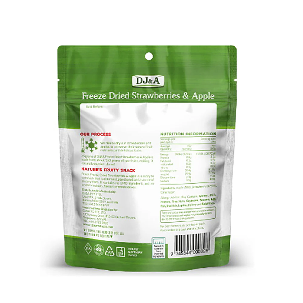 DJ&A Freeze Dried Strawberries & Apple - 25g - Image 3