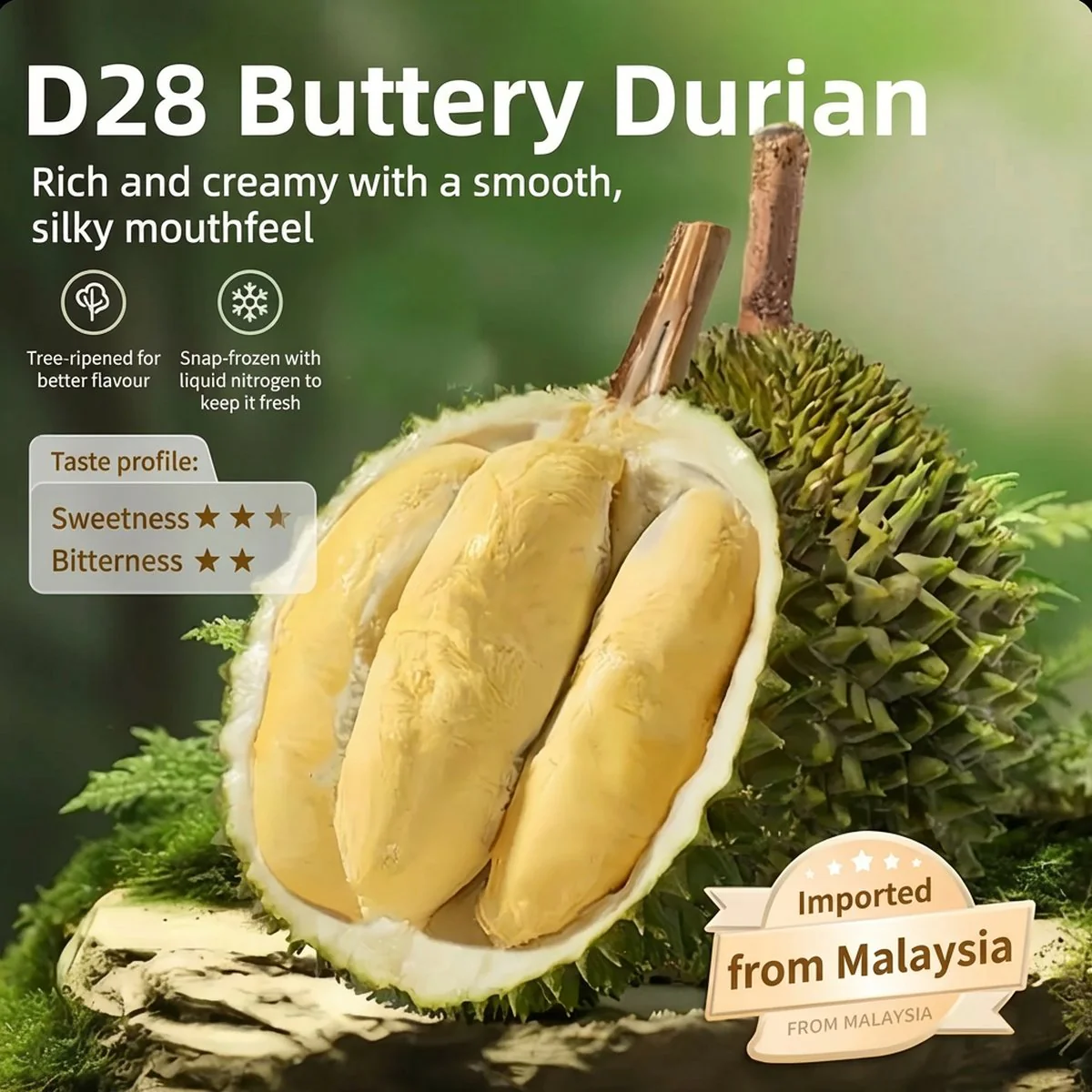 Dking D28 Butter King Frozen Durian Pulp - 400g - Image 2
