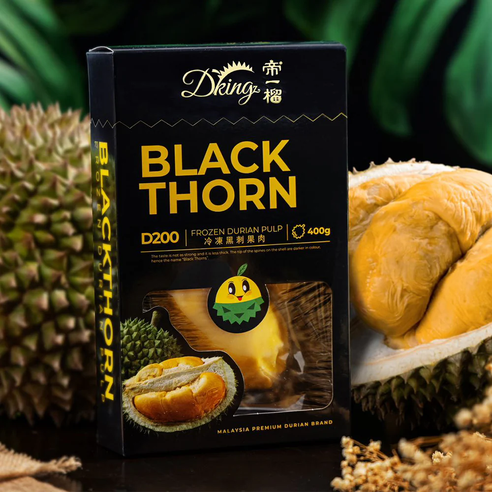Dking Frozen Black Thorn Durian Pulp - 400g - Image 3
