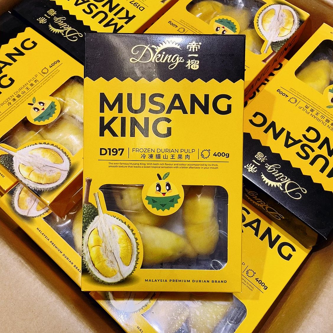 Dking Frozen Musang King Durian Pulp - 400g
