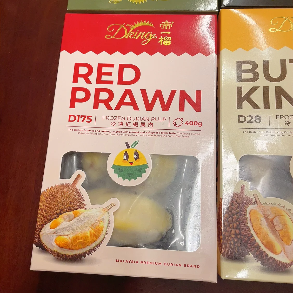 Dking Frozen Red Prawn Durian Pulp - 400g - Image 2