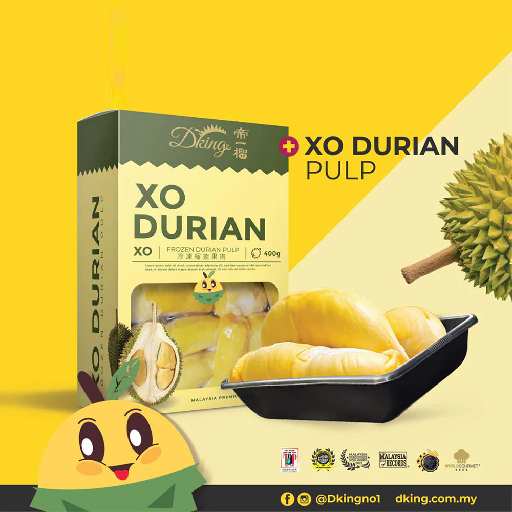 Dking XO Durian Frozen Pulp - 400g - Image 2