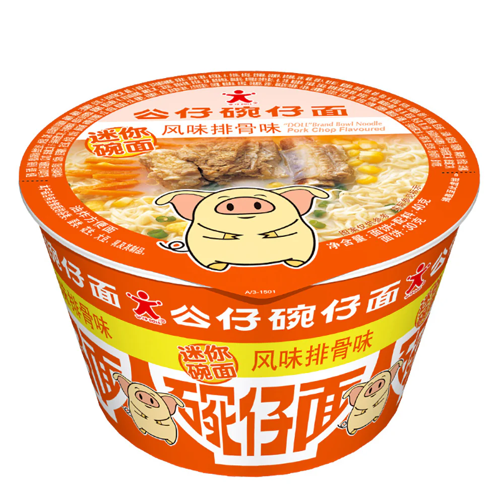 Doll Instant Bowl Noodles Pork Rib Flavor 40g