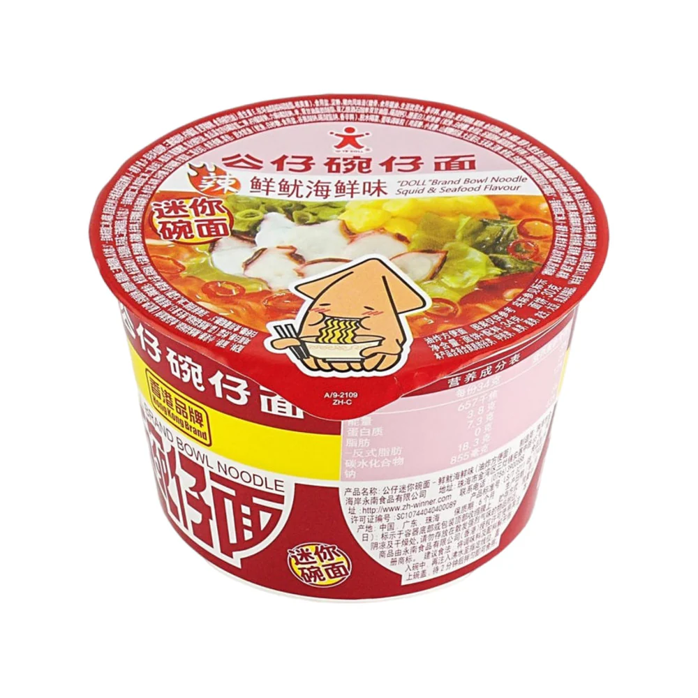 Doll Mini Bowl Noodle Spicy Squid & Seafood Flavour 47g - Instant Noodles Cup - Image 2