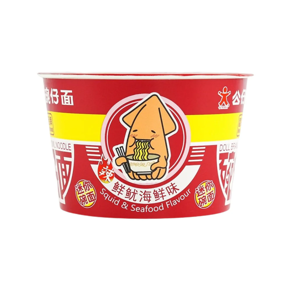 Doll Mini Bowl Noodle Spicy Squid & Seafood Flavour 47g - Instant Noodles Cup - Image 4