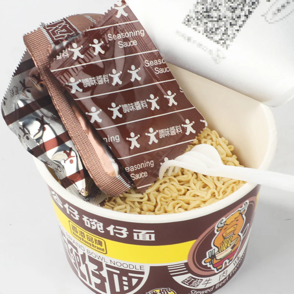 Doll Mini Bowl Noodles Stewed Beef Flavour 45g - Hong Kong Instant Cup Noodles - Image 2