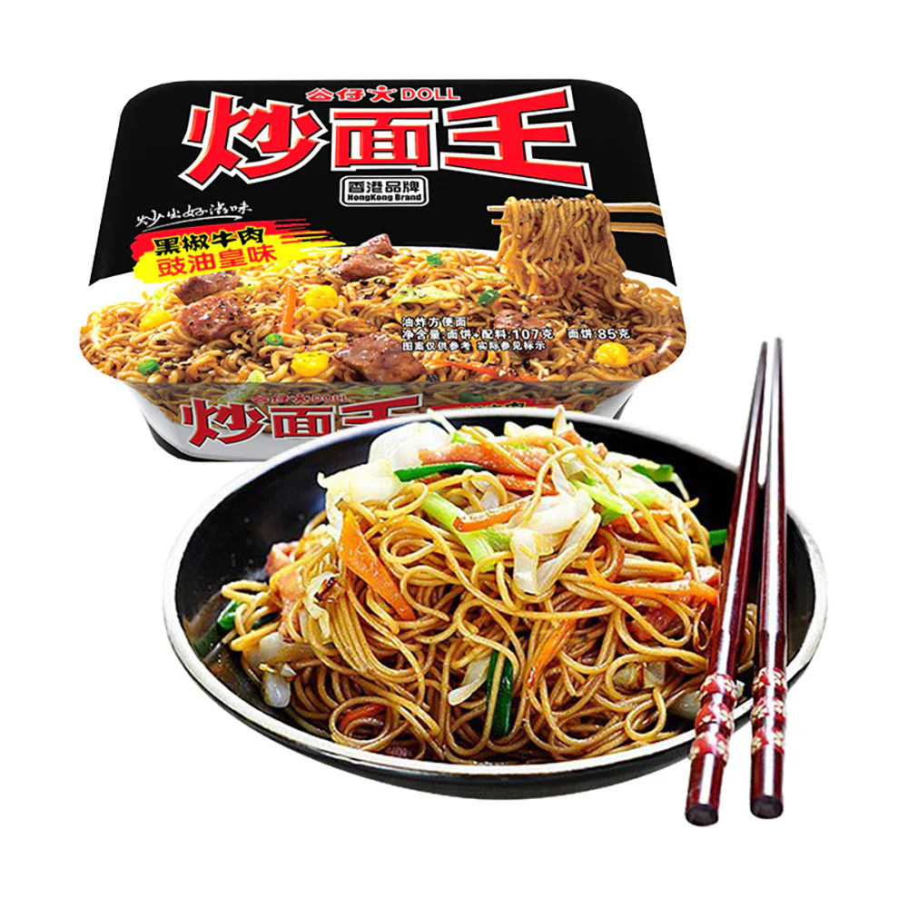 Doll Stir-Fried Noodles King - Black Pepper Beef Soy Sauce Flavor - 107g - Image 2