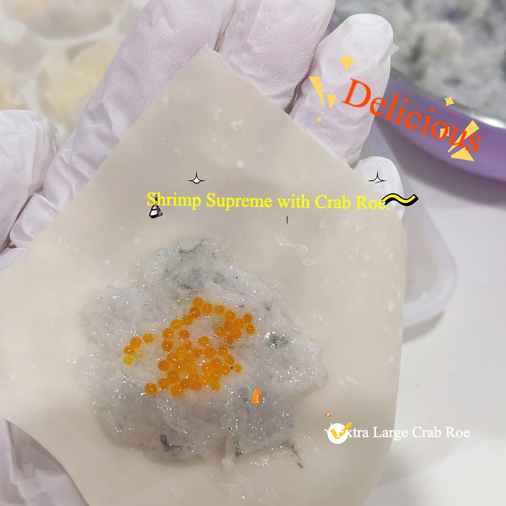 Duole Kitchen King Prawn & Crab Roe Wontons – 15 Pieces (220g) - Image 3