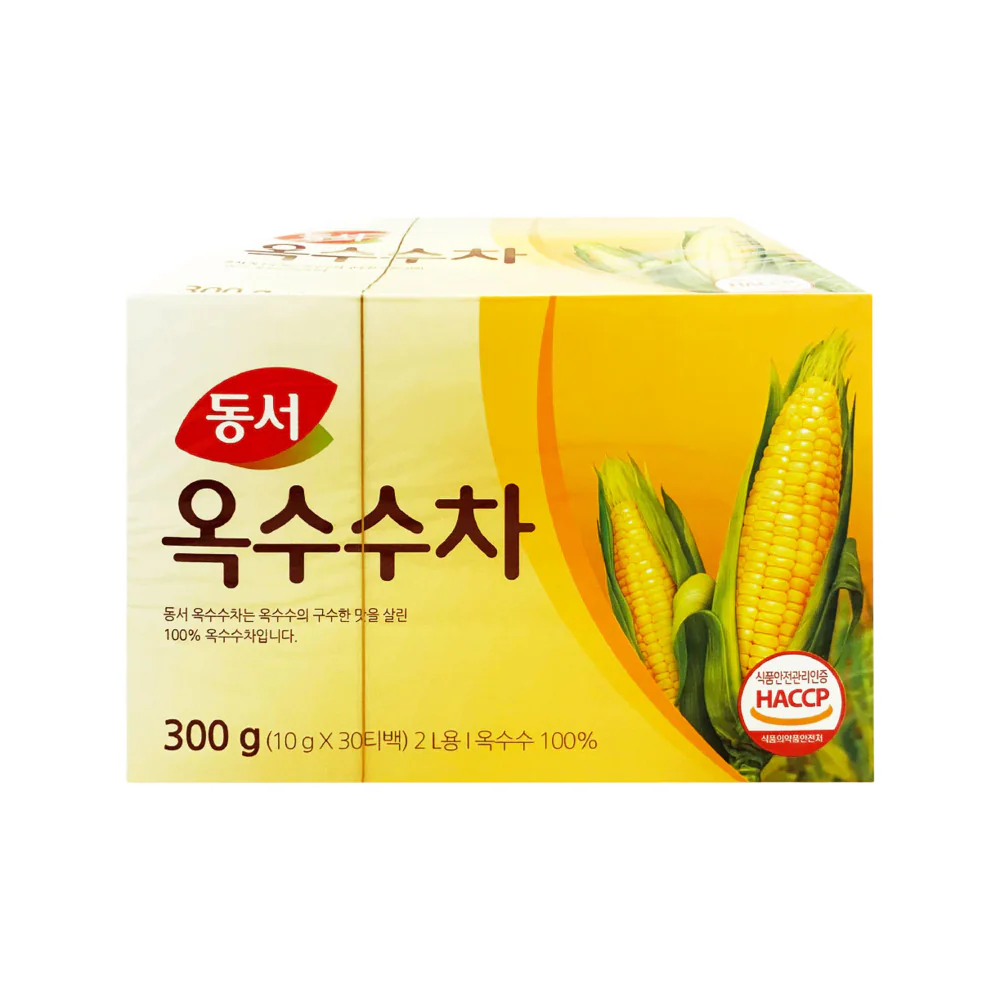 Dongsuh Roasted Corn Tea Bags 300g (30 Bags) - Korean Oksusu-cha, Caffeine-Free
