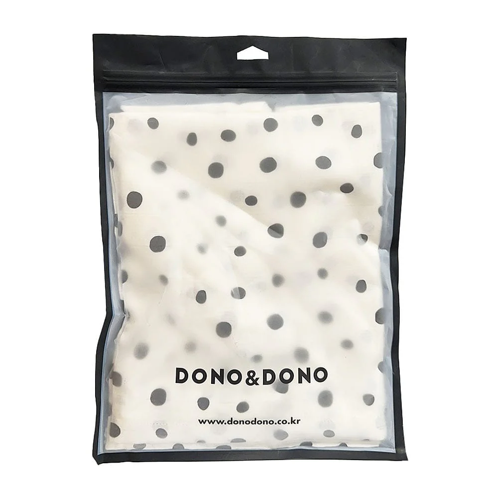 Dono&Dono Bamboo Fiber Baby Blanket - Black Polka Dots, 106x106cm - Image 2